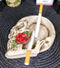 Ghastly Romantic Red Rose Skull Cigaretter Ashtray Resin Skeleton
