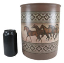 Ebros Western Running Horses With Southwest Navajo Vectors Waste Basket Dry Trash Bin