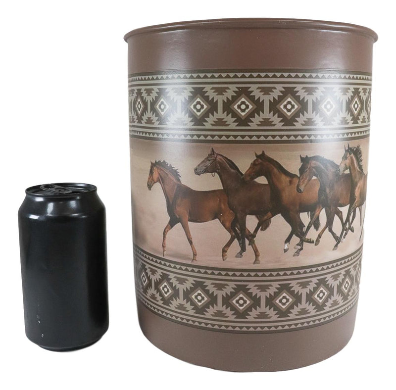 Ebros Western Running Horses With Southwest Navajo Vectors Waste Basket Dry Trash Bin