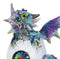Aqua Blue Iridescent Jeweled Baby Wyrmling Dragon In Crystal Gem Egg Figurine