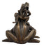 Ebros Gift Large 9.75" Tall Aluminum Metal Whimsical Tiki Trio Frog Family On Acrobatic Piggyback Garden Statue Zen Feng Shui Frogs Home Garden Patio Pool Pond Decorative Sculpture