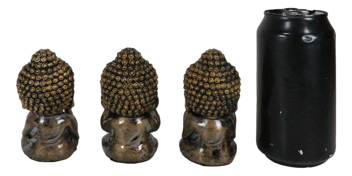 See Hear Speak No Evil Wise Kung Fu Zen Little Buddha Monks Set of 3 Figurines