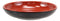 Ebros Red And Black Melamine Traditional Design Condiments Soy Sauce Dipping Plate or Dish Set of 6 Great Housewarming Gift Or Party Decor For Sushi Asian Dining Restaurant Supply
