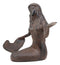 Ebros Gift 11.5" Tall Cast Iron Large Nautical Siren Mermaid Holding Starfish Vintage Statue Ocean Goddess Princess Coastal Beach Under The Sea Mermaids Decorative Accent (Rust Bronze)