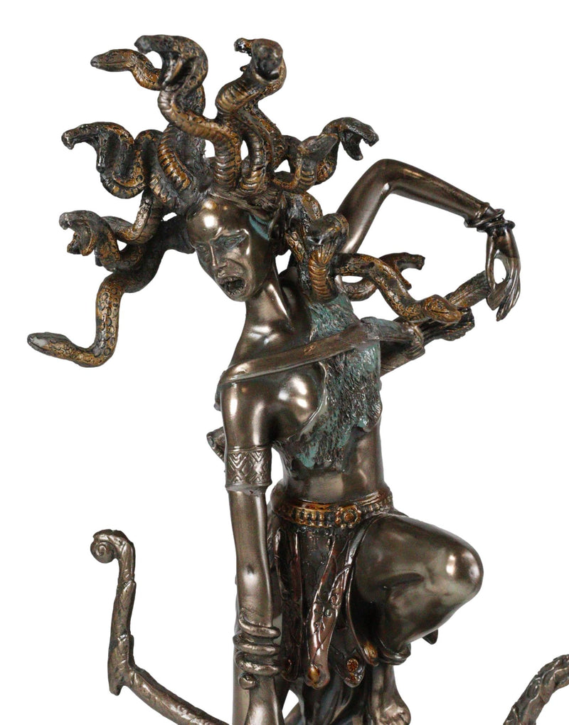 Greek Goddess Medusa Drawing Bow And Arrow Figurine Gorgon Sister Stone Gaze