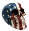 Ebros Patriotic US American Flag Star Spangled Banner Skull Decorative Figurine 5.5"Long Macabre Collectible Statue Historical Pride And Prejudice Freedom Decor of Skulls or Halloween Themed Sculpture