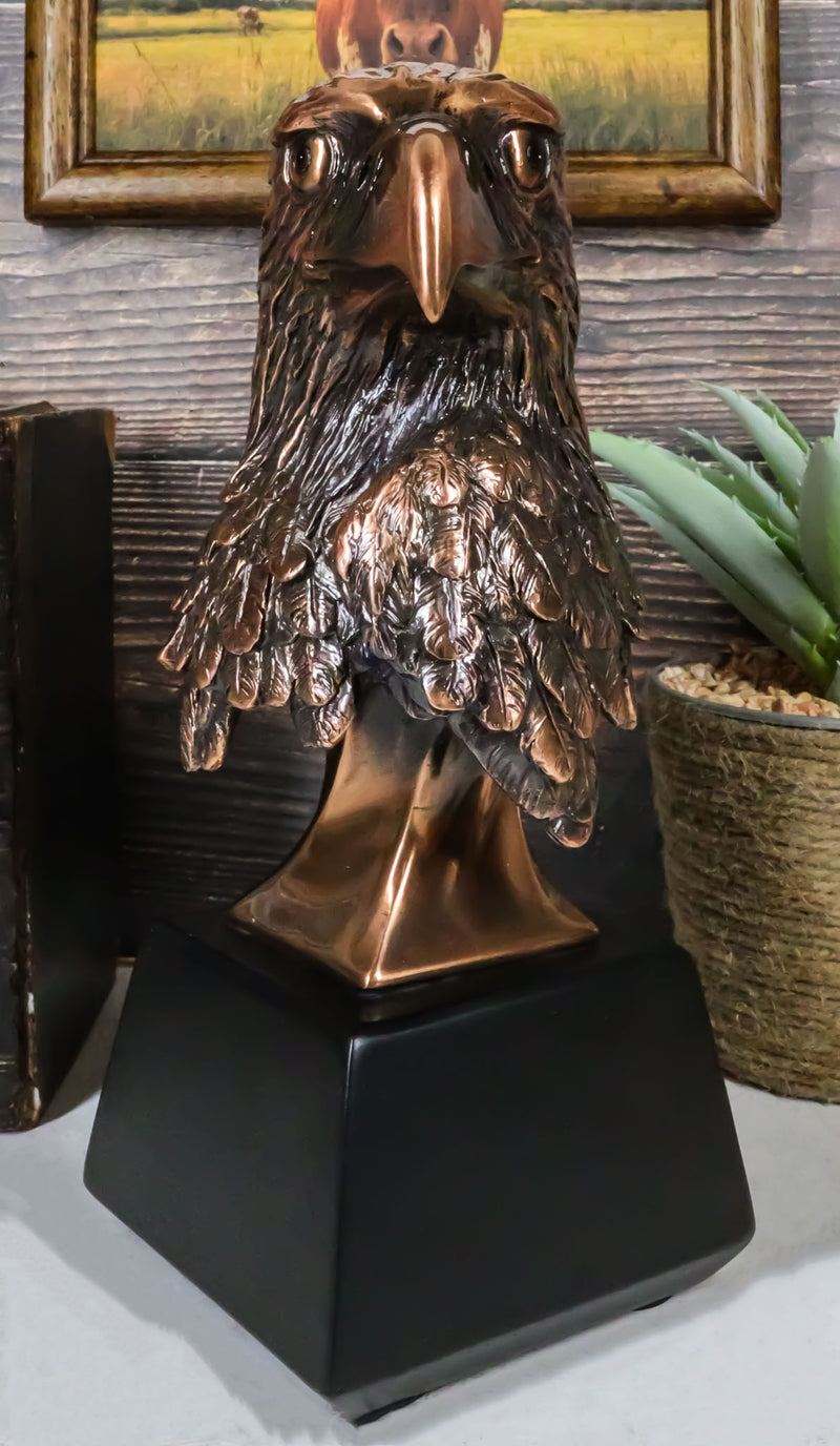 Aerial Surveyor American Bald Eagle Bust Bronze Electroplated Resin Figurine