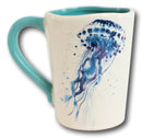 Nautical Marine Blue And White Jellyfish Ceramic Drinking Coffee Mug Pack Of 2