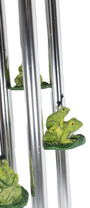 Ebros Pond Green Frog Family On Lily Pads Resonant Relaxing Wind Chime Patio