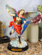 Ebros Colorful Archangel Saint Michael Throwing Javelin Spear Statue 10" Tall Champion Angel of God Guardian of The Church Battle of Armageddon Decor Altar Figurine