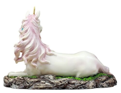 Ebros Enchanted Forest Resting Golden Horn Unicorn Figurine Sacred Unicorn Glade 7.5"L