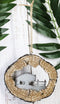 Rustic Western Bison Buffalo Faux Wood Log Set of 4 Christmas Tree Ornaments