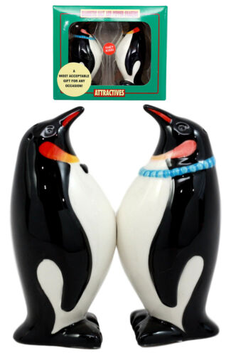 Polar Opposites Emperor Penguin Salt & Pepper Shakers Ceramic Magnetic Set