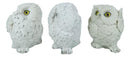 Ebros See Hear Speak No Evil Fat Baby White Owls Figurines Set of 3 Mini Decor