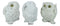 Ebros See Hear Speak No Evil Fat Baby White Owls Figurines Set of 3 Mini Decor
