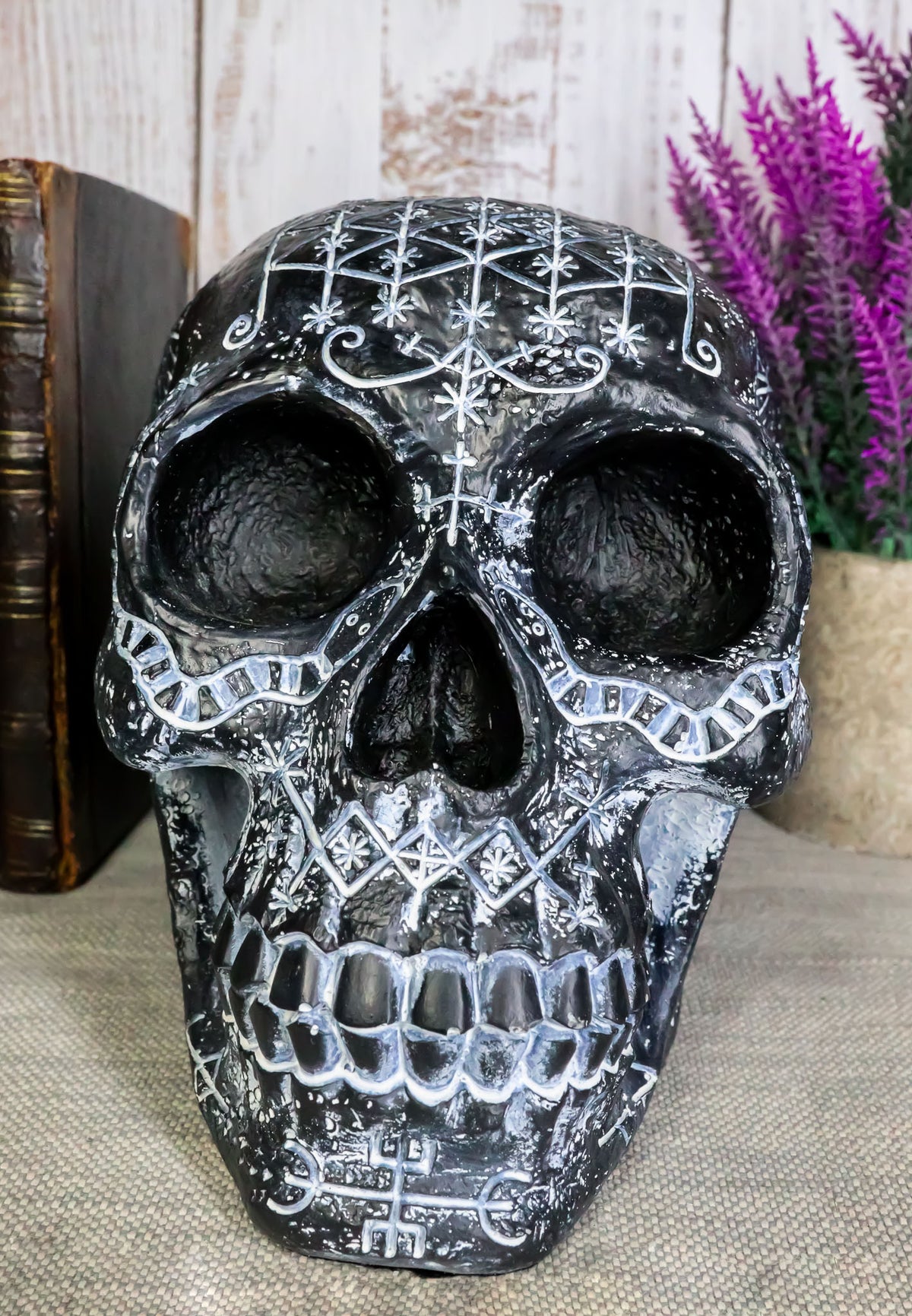 Ebros  Long Haired Mohawk Steampunk Cyborg Robot Skull Sniper Warrior Figurine Decor - Ebros Gift