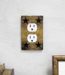 Set of 2 Western Stars Silhouette Textured Wall Double Receptacle Cover Plates