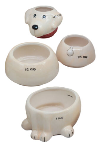 Ceramic Pedigree Labrador Dog Stackable Measuring Cups Set of 4 Baking Cooking