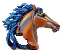 Ebros Gift Wild & Free Colorful Horse Bust Figurine 8.25" H Multi Color Rainbow Hand Painted Faux Wood - Ebros Gift