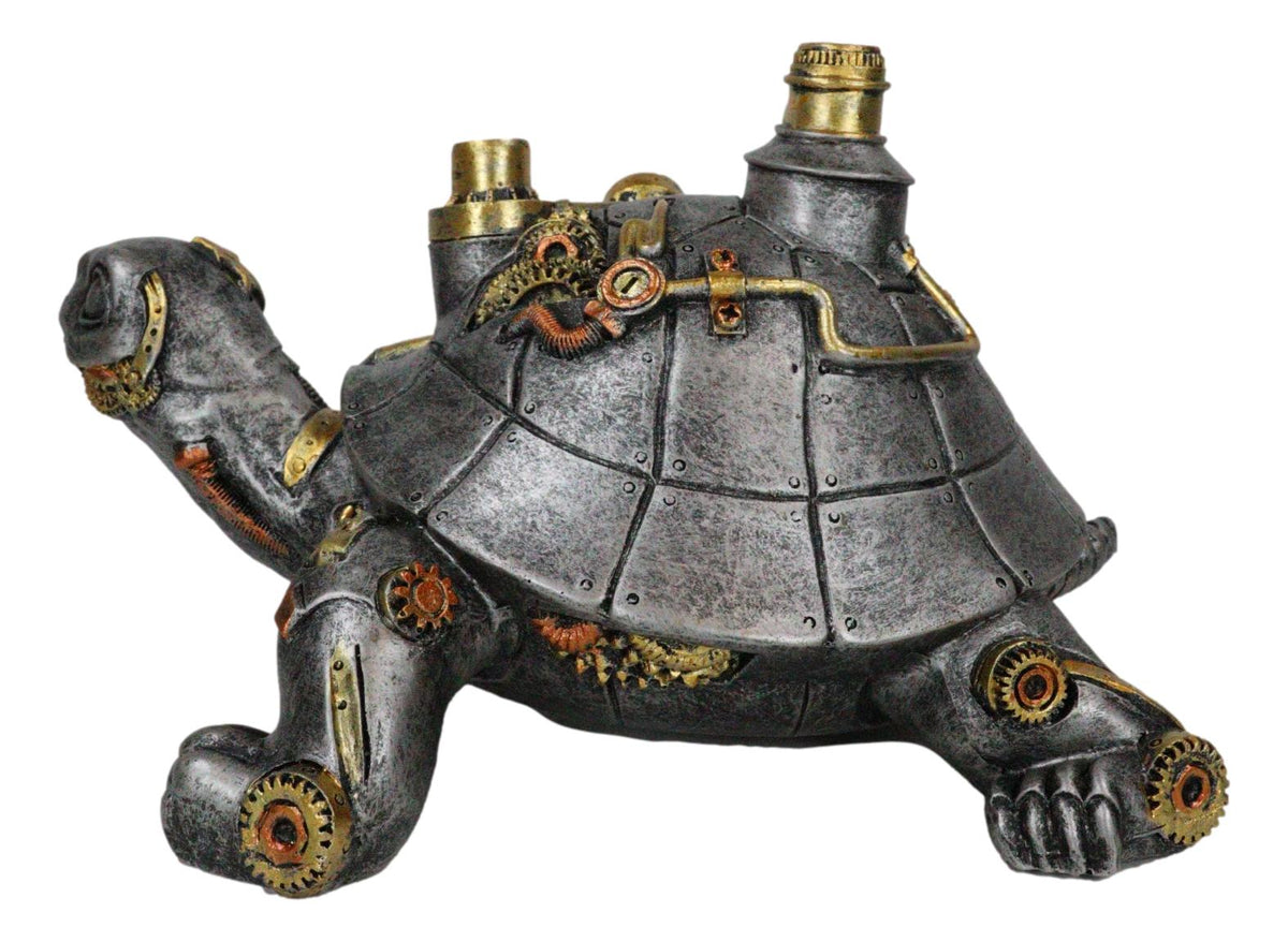 Victorian Steam Age Nautical Steampunk Geared Bionic Turtle Tortoise Figurine
