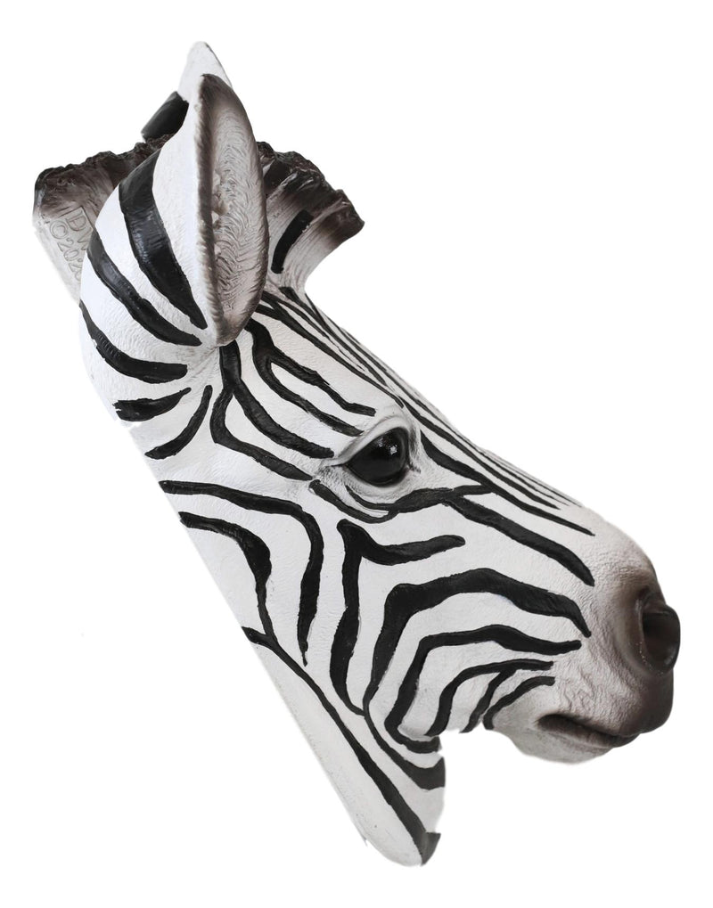 Ebros Safari Zebra Horse Bust Wall Decor Wildlife Wall Mount Sculpture Plaque 9.5"H
