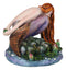 Ebros Sheila Wolk Masterpiece Quietude Mermaid Statue 4.25" Tall Mythical Fantasy Mermaid Praying by A Lagoon Nautical Decor Figurine