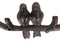 Cast Iron Rustic Western Lovebirds Perching On Twig Branch 3-Pegs Wall Coat Hook