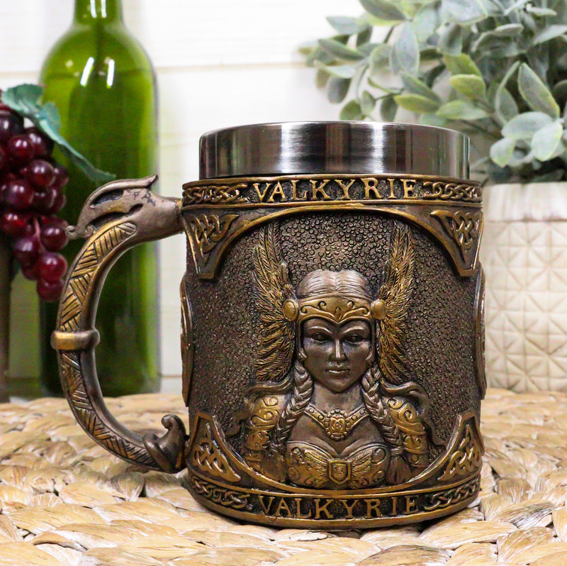 Ebros Norse Mythology Viking Goddess Valkyrie Coffee Mug 13oz Resin Drink Cup Tankard