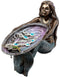 Ebros Gift Mermaid Holding Abalone Shell Platter Jewelry Dish Figurine 9"L Art Nouveau Soap Dish Key Holder Multi Function Decor