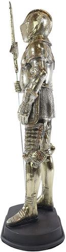 Large Fine Medieval Knight Suit of Armor Statue Halbedier Pikeman Sentry 13"H