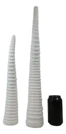 Set of 2 Rustic White African Gazelle Antelope Horns Decorative Vegan Sculptures