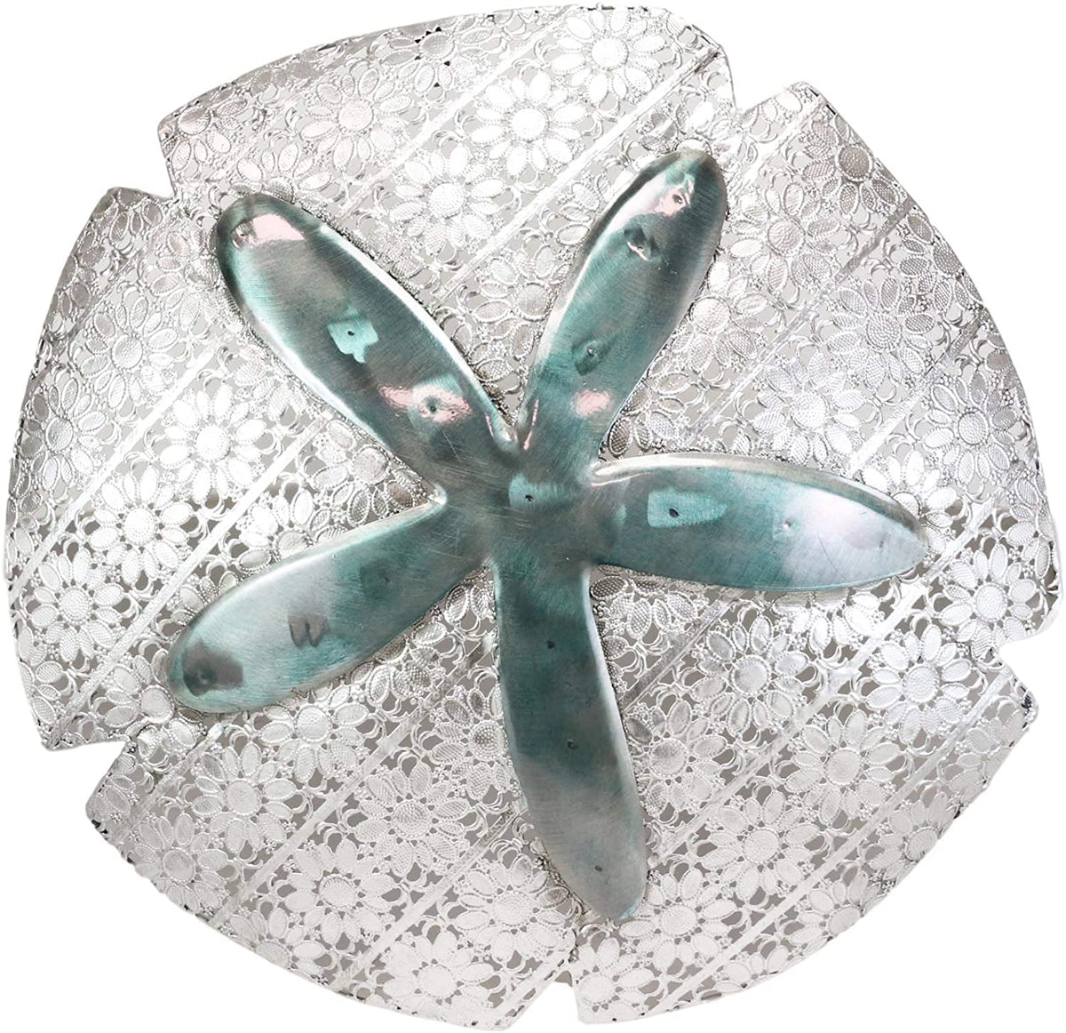 Ebros Silver Sand Dollar 3 Piece Large To Small Size Aluminum Metal Wall Decor