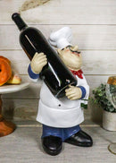 Ebros Large Professional Chef Fabio Italian Bistro Cook Hugging Bottle Wine Holder Figurine Kitchen Tabletop Countertop Decor Rack Kitchen Cooks Statue Decorative Sculpture