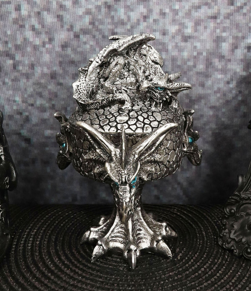 Ebros Dragon Trilogy Guarding Sleeping Wyrmling Decorative Jewelry Box Figurine