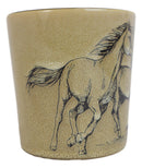 Ebros Rustic Western Wild Running Horses Abstract Art Coffee Tea Drinking Mug
