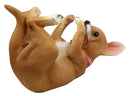 Ebros Female Pink Ribbon Tea Cup Chihuahua Wine Holder Bottle Caddy Figurine 10.25" Long