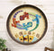 Southwestern Boho Chic Gecko Lizards With Mayan Vector Large Wall Plate Decor