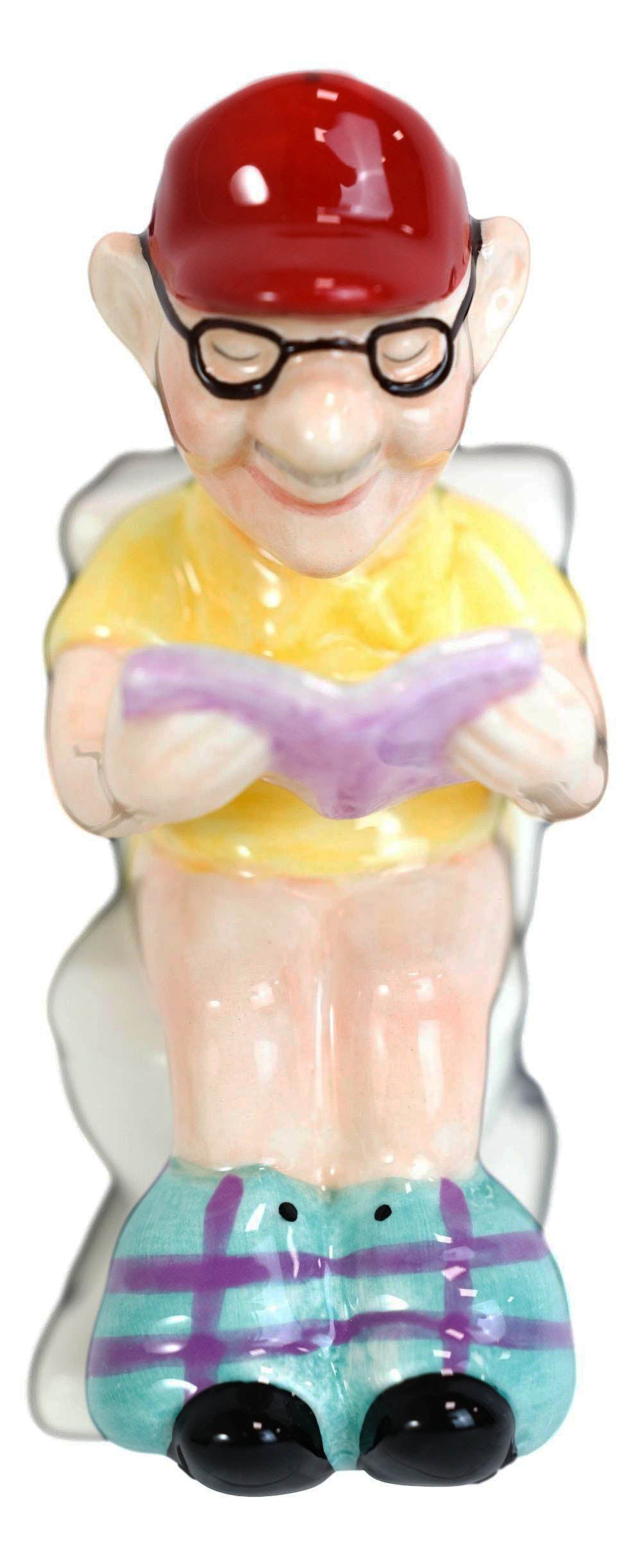 Reading Old Grandpa With Pants Down On Toilet Seat Salt And Pepper Shakers Set