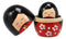 Japanese Kokeshi Girl Wooden Stacking Matryoshka Nesting Dolls 5 Piece Set Toy