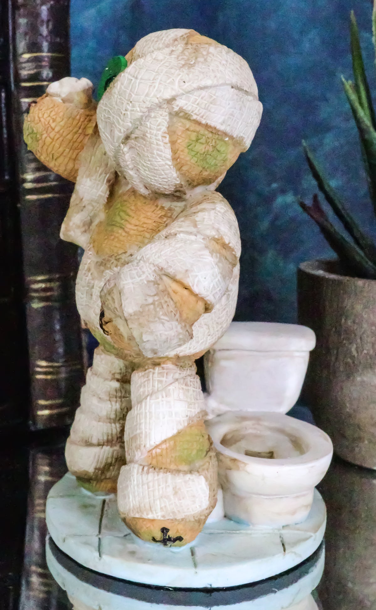 Ebros Pinheadz Monster with Voodoo Stitches Figurine 4.25"H (Mummy & Toilet)