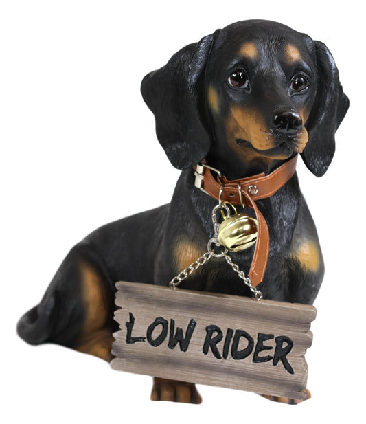 Ebros Adorable Black & Tan Dachshund Dog Welcome Statue 10.5"Tall Sausage Wiener Dog Figurine Guest Greeter Home Decor - Ebros Gift