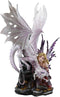 Large 22.75"H Red Reptile Fairy With Roaring White Dragon By Treasures Statue