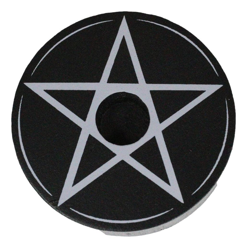 Set Of 4 Occult Wicca Witchcraft Pentagram Star Circle Spell Candle Holders