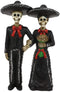 Ebros DOD Wedding Bride and Groom Mariachi Skeleton Couple Figurine 5.5" Tall
