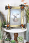 Rustic Buckhorn Stag Deer Antlers With Amber Faux Gems Easel Back Picture Frame