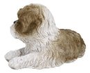 Lifelike Adorable Shih Tzu Dog At Rest With Glass Eyes Figurine Pet Pal Memorial