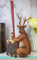 Ebros Rustic Wildlife Animal Stinky Potion Toilet Brush & Tree Stump Base Holder