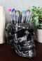 Ebros Gift Tribal Tattoo Floral Skull Pen Holder Figurine 5.75"L Office Decor