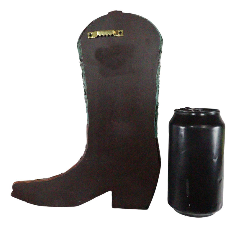 Ebros Rustic Western Teal Faux Tooled Leather W/ Nailheads Cowgirl Boot Decor