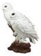 Ebros Mystical Two White Snowy Owl Couple Perching On Tree Branch Statue 12.25"Tall